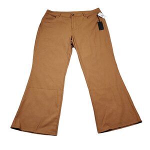 Kut From The Kloth Kelsey Wide Leg Crop Stretch Pants Copper Brown Size 16